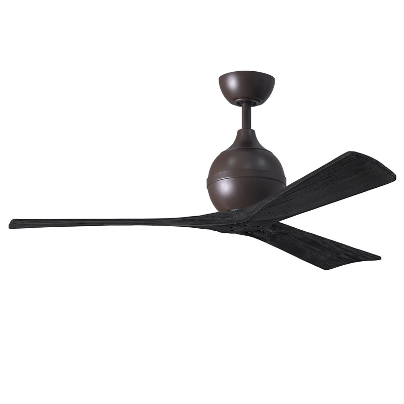 Ventilateur de plafond à 3 pales Irene, Bronze texturé, Noir mat, 52"