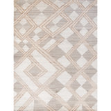 Hand Knotted Abstract Area Rug in Oyster/Cream
