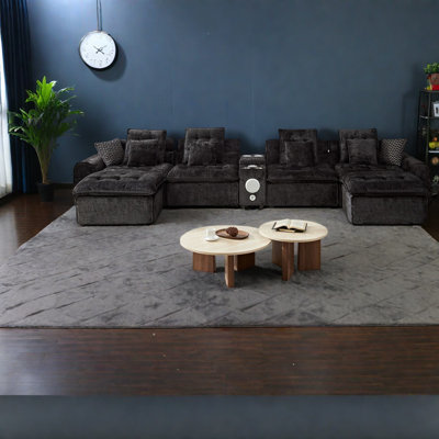 Grands canapés modulaires avec rangement et canapé noir moderne Boucle pour la maison