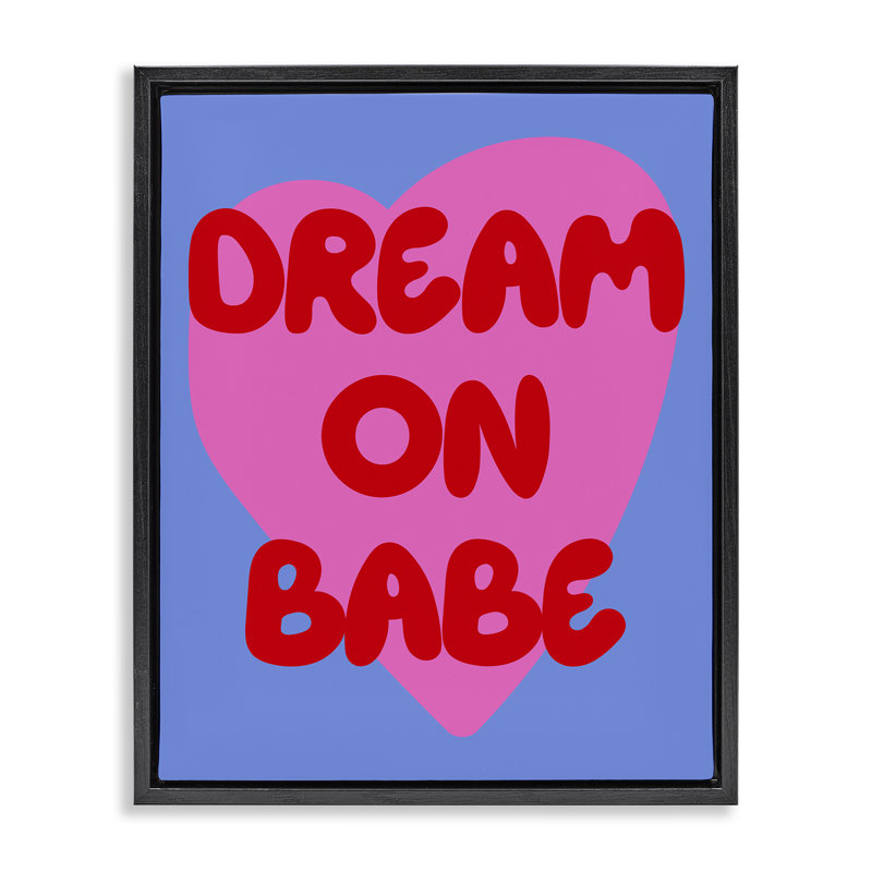 Cadre flottant Bold Dream On Babe, design par House of Lulu, H 21 po x l 17 po, Cadre flottant noir de jais