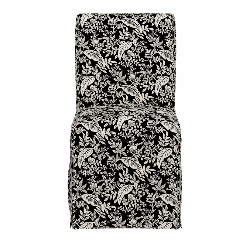 Frances Slipcover Dining Chair, Rpc Canopy Black & Cream Linen