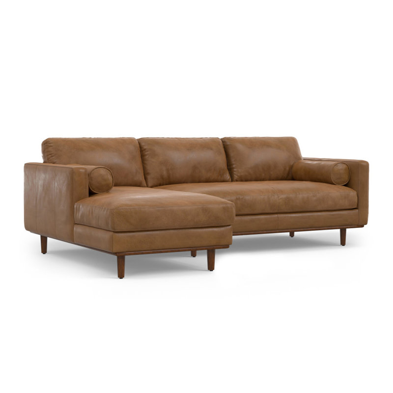 Canapé modulaire Morrison, Cuir brun, Orienté à gauche (vu de face)