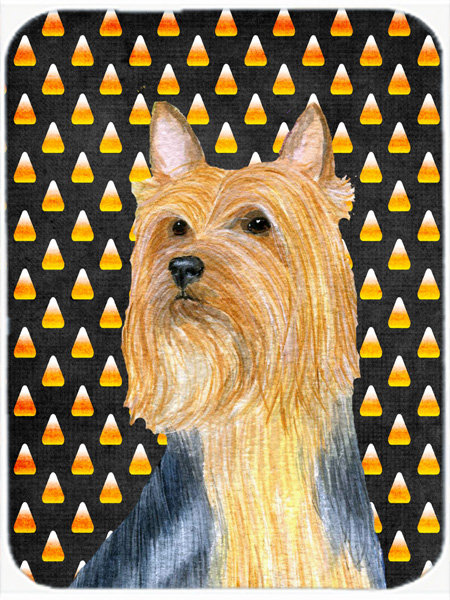 Planche à découper en verre caroline en soie terrier Halloween Candy Corn