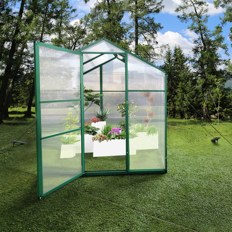 Serre en aluminium de 6 pi x 4 pi - Draps en polycarbonate pour une utilisation en toute saison