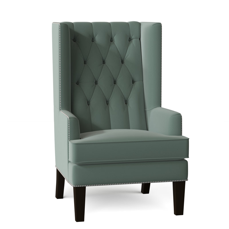 Fauteuil à oreilles capitonné de 30 po de largeur Searle, Marron foncé, Lagon