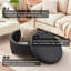 Repose-pieds rond avec rangement en similicuir Duanys-1534653989