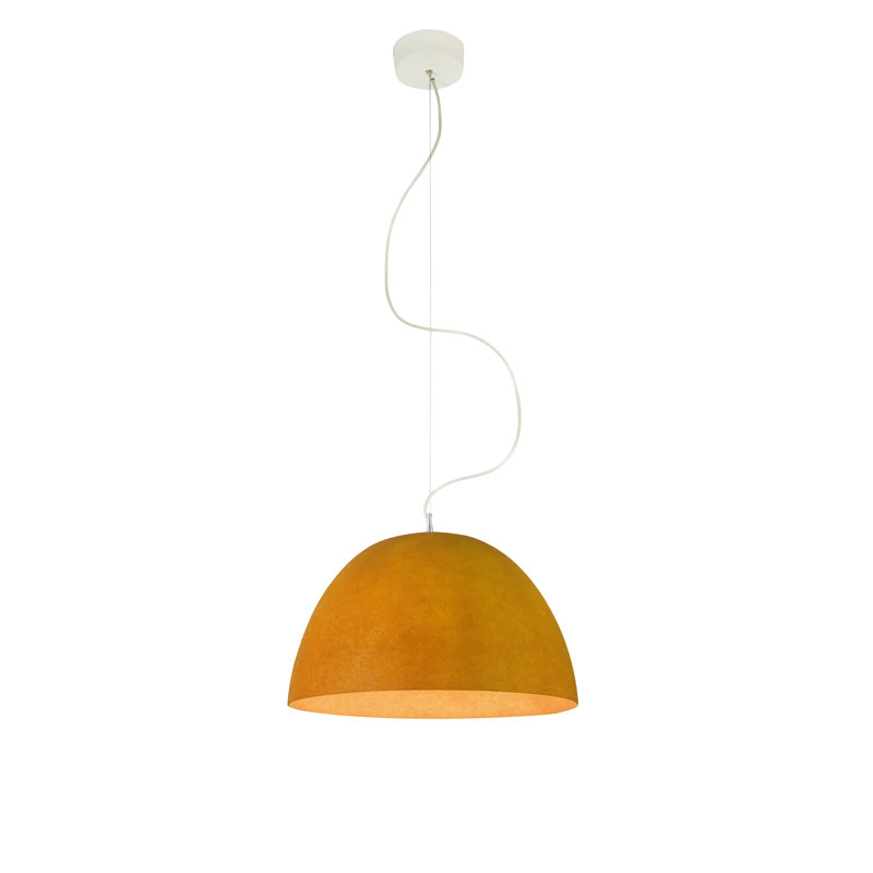 Luna 1 - Light White Dome Pendant, Orange