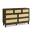 Commode 7 tiroirs avec rotin pour chambre à coucher
