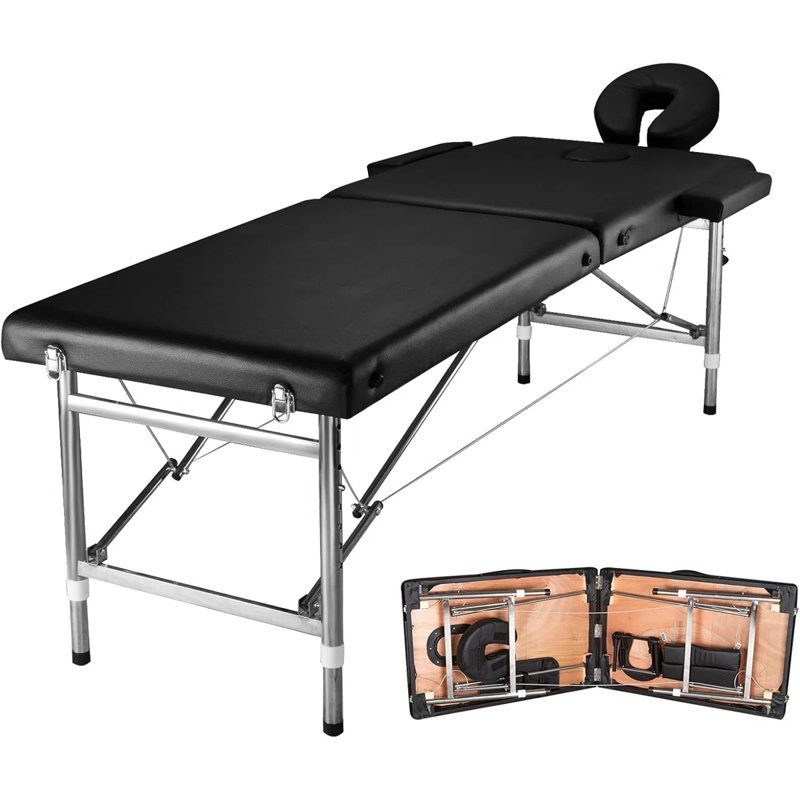 Lit de massage portatif réglable en aluminium Spa Table Table avec appui-tête pour Spa Salon