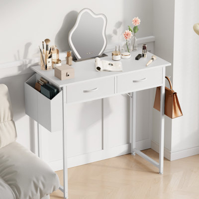 32 Inch Home Office Computer Desk with Fabric Storage Drawer and Bag