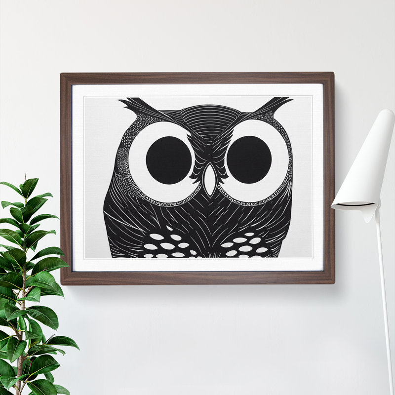 Unique Owl Art Vol.3 - Framed Print, 46cm H x 64cm W x 2cm D, Walnut