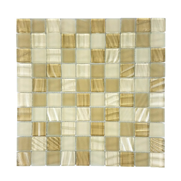 New Era 12 in.x 12 in. Textured Glass Straight Edge Square Mosaic Wall & Pool Tile