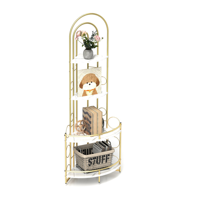4 Corner Shelf With Frame, Support Heavy Loads Rustic Plant Stand, Add Greenery To Your Home