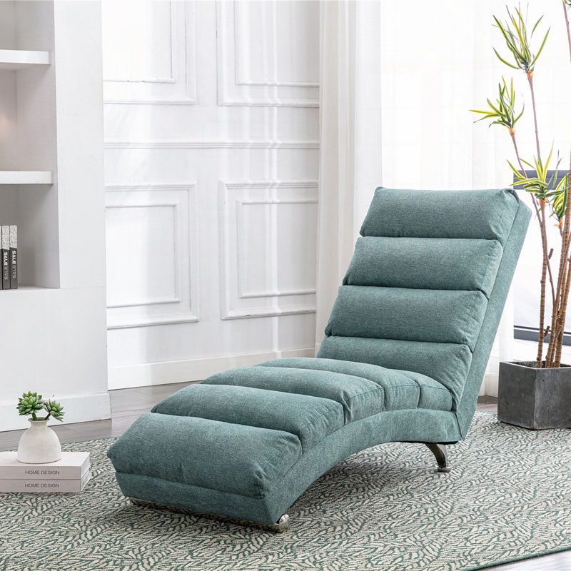 Chaise longue rembourrée Laquasia, Polyester sarcelle