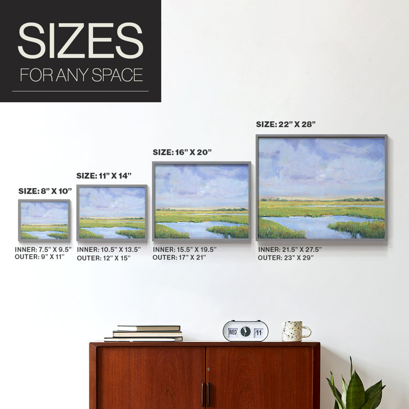 Summer Marsh I - reproduction encadrée - réaménageable, Gris, H 16 po x l 20 po