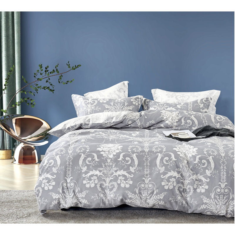 Twill Damask Comforter, Queen Comforter + 2 Standard Shams