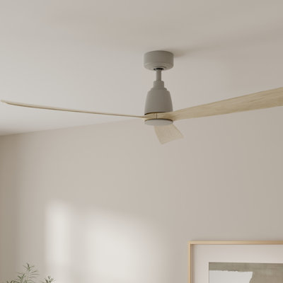 Kute 60 inch Indoor/Outdoor Ceiling Fan - Antique Graphite with Light Oak blades