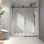 Une porte de douche fixe et une porte décalée sans cadre, de grandes poulies en acier inoxydable 304 de 70 mm avec fonction de fermeture douce réglable, avec nettoyage facile et protection anti-déflagrante-112593880