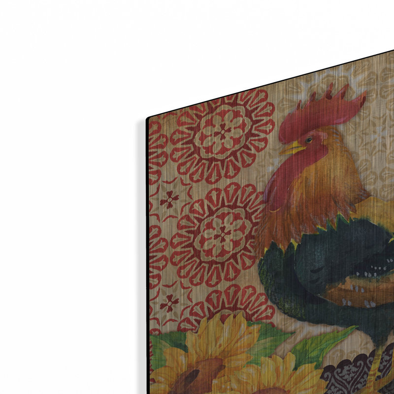«Roosters And Sunflowers II» par Paul Brent, H 12 po x l 12 po