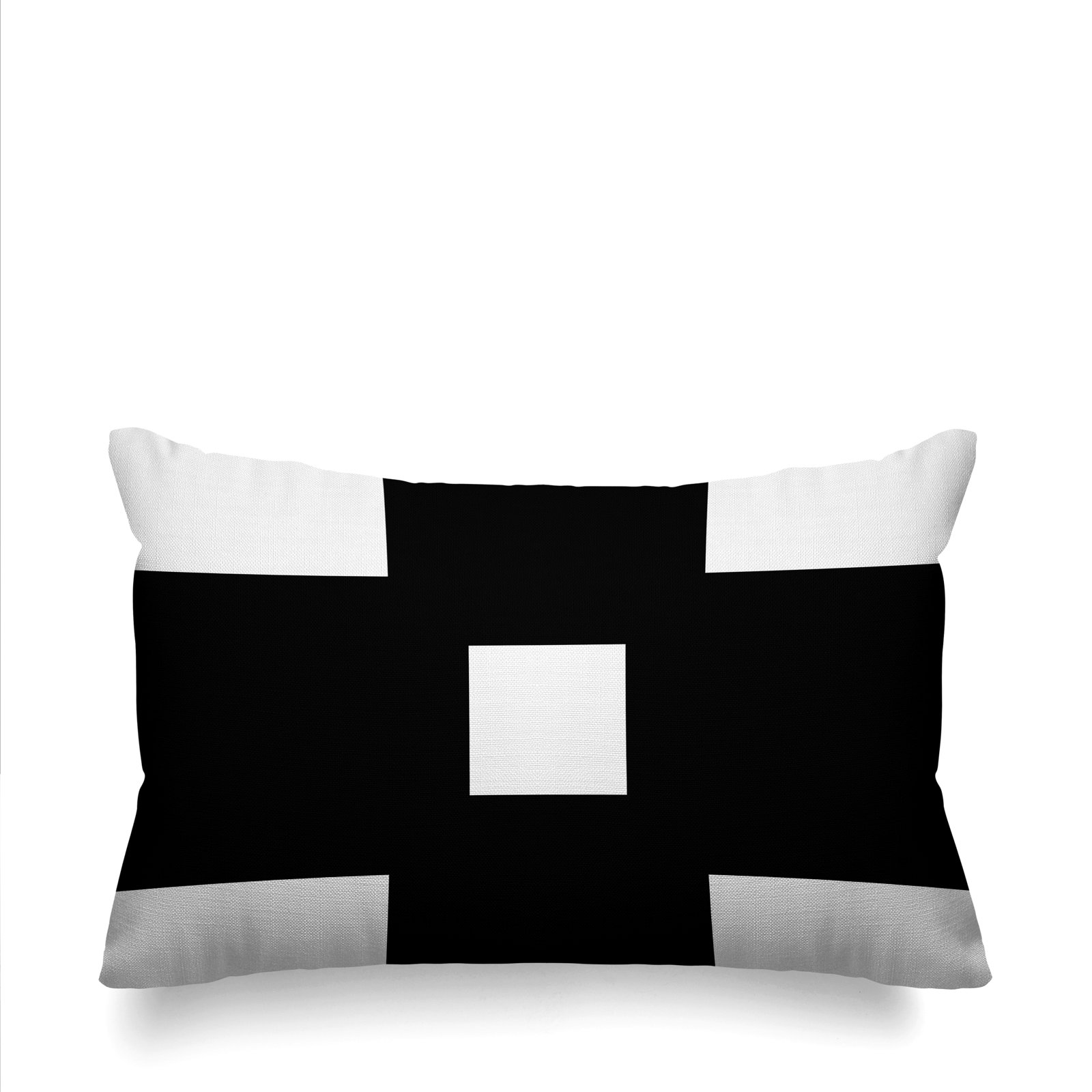 Luella Geometric Indoor/Outdoor Lumbar Throw Pillow, Black