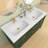 Solid Surface 60'' W X 22'' D Double Sinks Vanity Top Resin Stone Rectangular Sink Countertop in White with Pre-drilled Faucet Holes & 1.38 in. H Backsplash