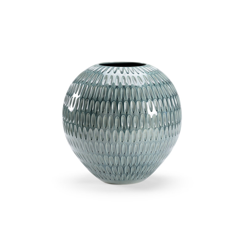 Vase de table en céramique 16,25 "Green