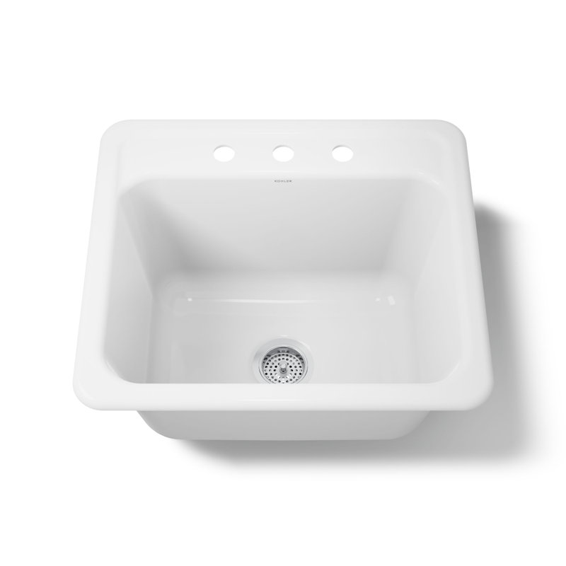 Glen Falls 22" x 25" Service Sink, Suede, 3 holes