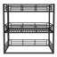 Space-Saving Metal Triple Bunk Bed with Safety Guardrails and Quiet Design-125081896