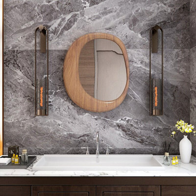 Miroir mural asymétrique en bois manufacturé