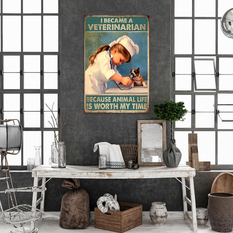 «I Became Aeter Veterinarian», impression sur toile, H 36 po x l 24 po x P 1,25 po