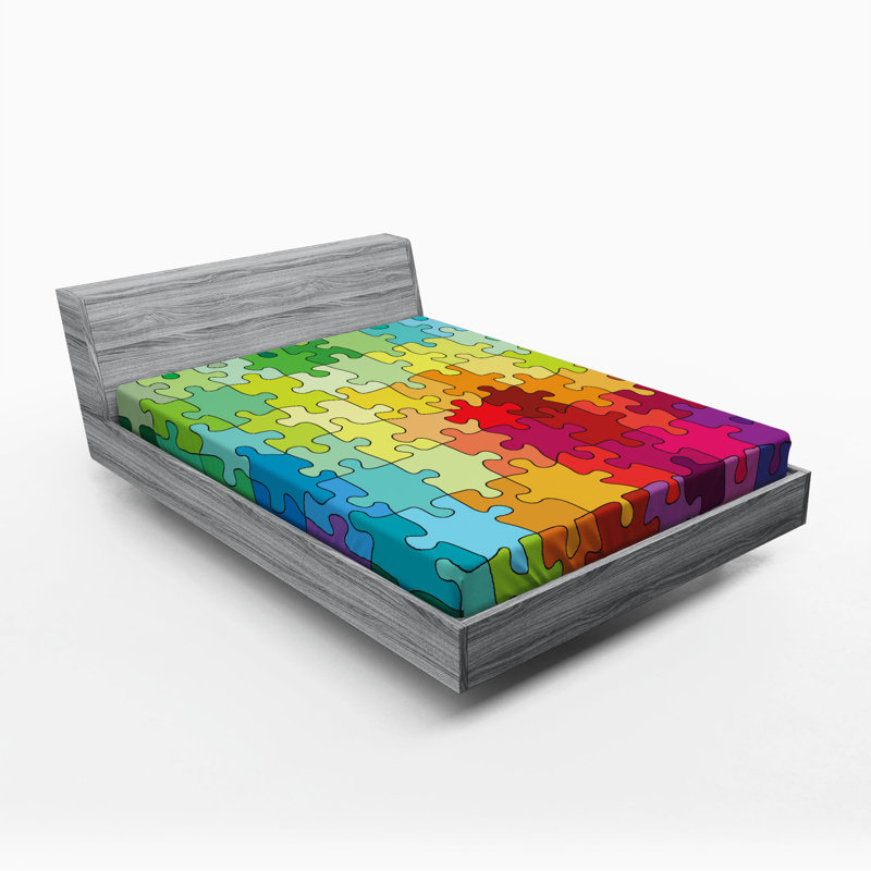 Microfiber Abstract Fitted Sheet, Full Fitted Sheet