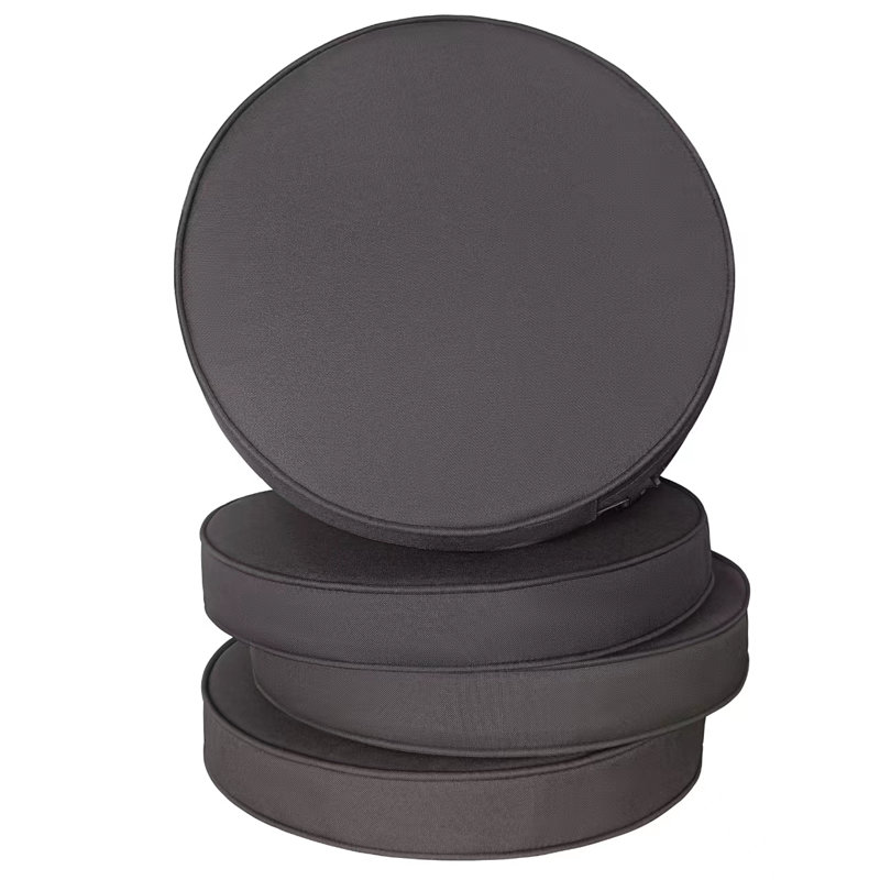 Coussin de chaise d'extérieur rond 4 pièces Ebern Designs résistant à la décoloration, Gris