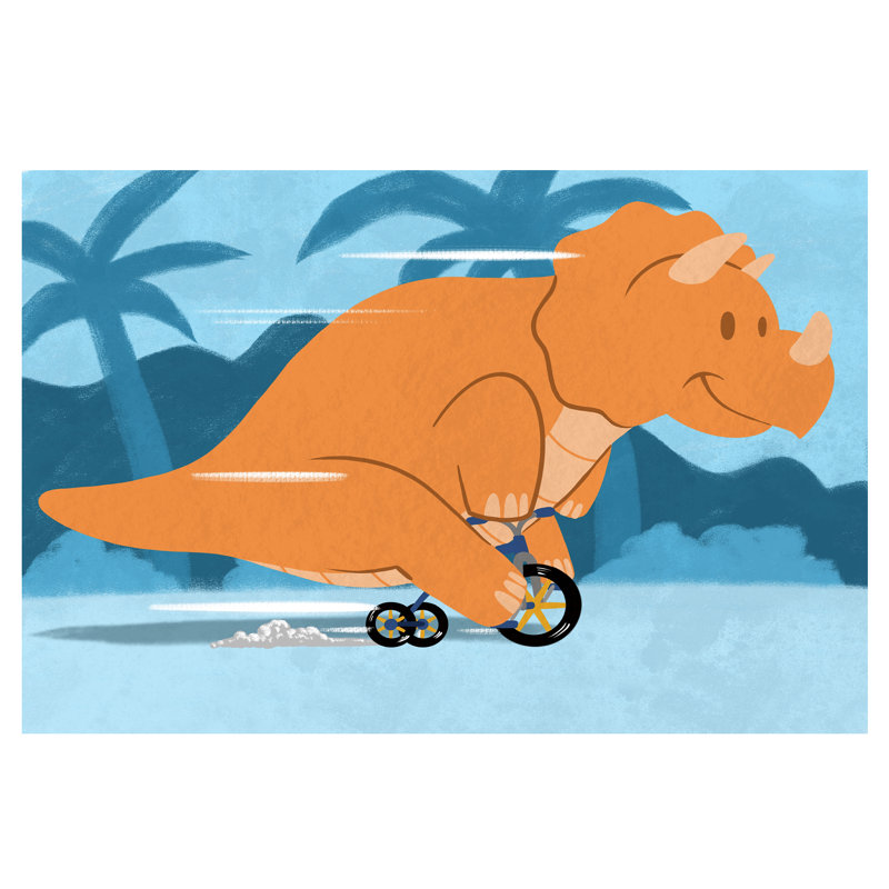 «Riding Dino 2», impression sur papier, H 28 po x l 40 po x P 1 po, Papier