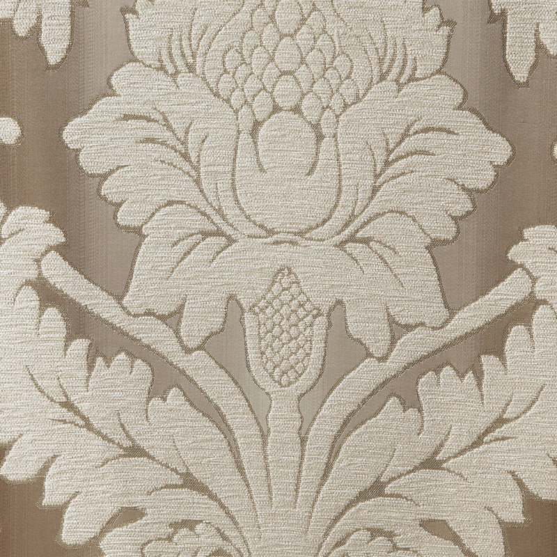 Causeuse capitonnée à boutons et moulure à volutes avec 5 coussins, blanc antique