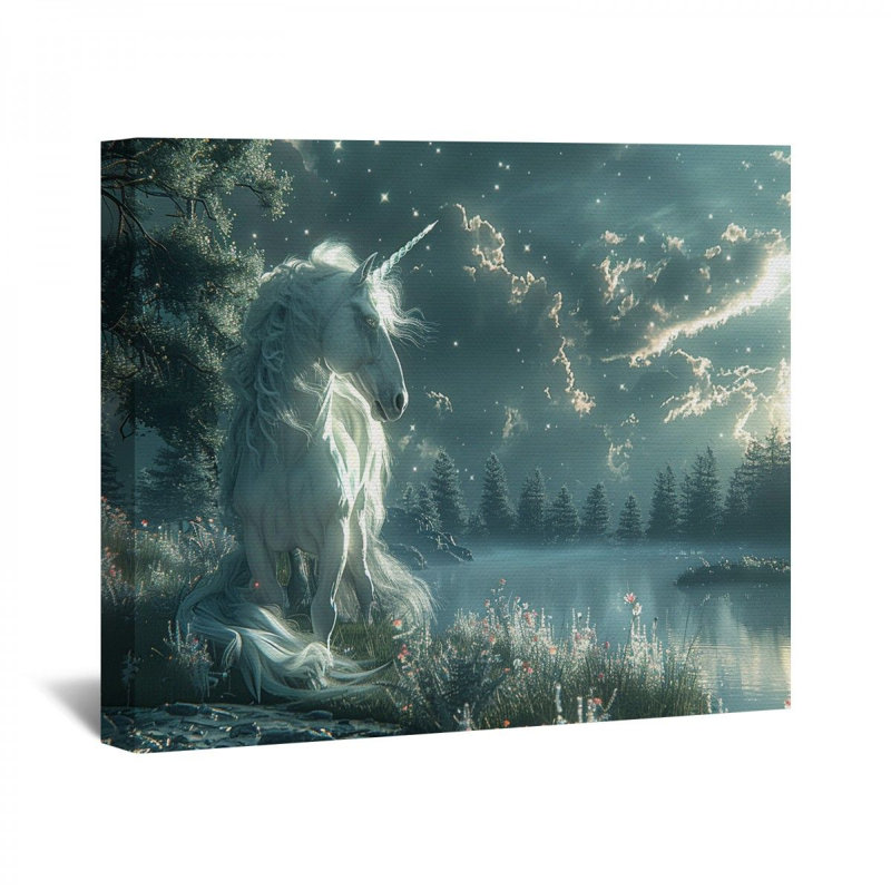 «Unicorn» sur toile, H 20 po x l 24 po x P 2 po