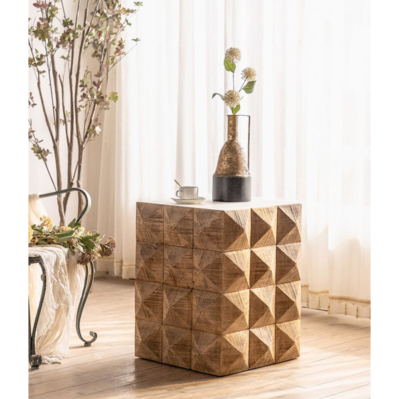 24.21" Brown Rectangular Solid Wood End Tables