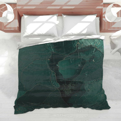 Édredon texturé vert craquelé