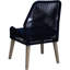 Chaises d'appoint bleu marine foncé à 2 - structure, finition patinée, coussins en mousse, chic côtier pour espace repas (2 unités)-422359095-422359089