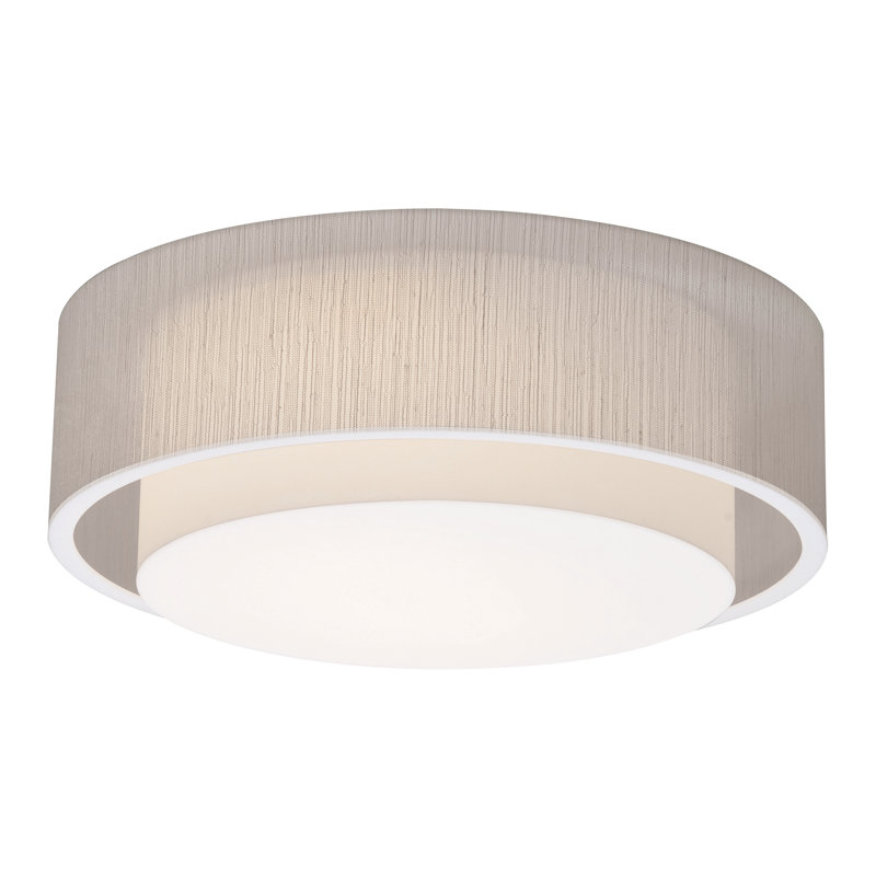 Plafonnier encastré cylindrique à DEL 1 lumière 16 po Killead, Jute