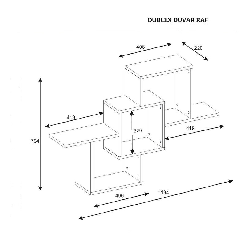3 Piece Accent Shelf