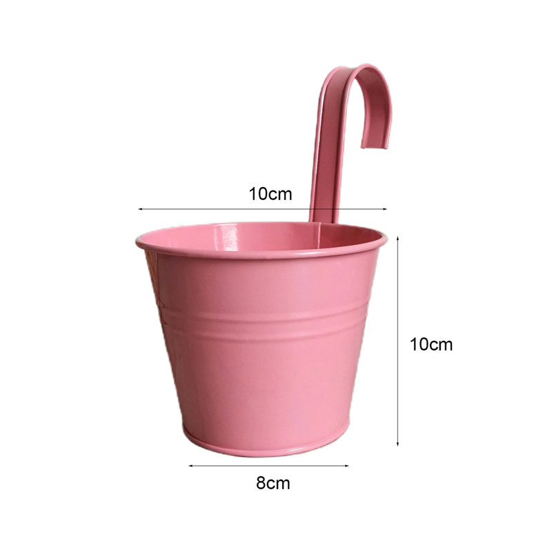 Afton Metal Hanging Planter, 1, Pink