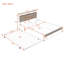 Structure de lit plateforme en métal avec couchette, ports USB et support à lattes-60355511-60355510
