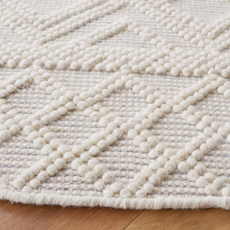 Natura Flat Weave Wool Geometric Rug, Round 6'
