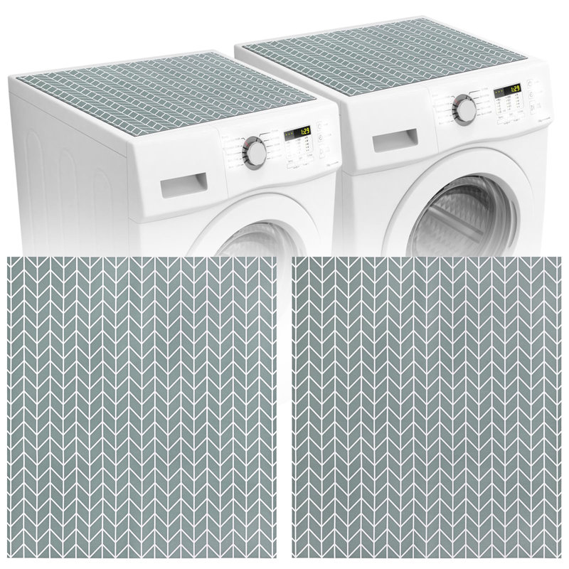 Washer And Dryer Covers, 2 Pieces Washer Dryer Top Protector Mat, Diatomite Rubber Washing Machine Top Covers Non-Slip Scratch Protection Dust-Proof