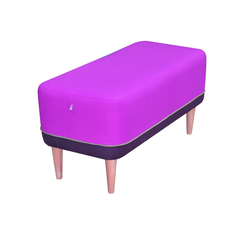 Cubi Polyester Blend Upholstered Bench, Violet