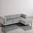 4 - Piece Upholstered Light Gray Tufted Corduroy Modular Sectional with Pillow Back and Removable Flip-Tray Top Storage Ottoman-1624904046