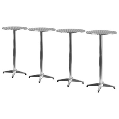 Carlisa 23.25" Round Aluminum Indoor-Outdoor Bar Height Table with Flip-Up Table,