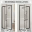 Porte de douche à charnière en verre semi-sans cadre avec verre trempé de 6 mm - Largeur réglable-129512998