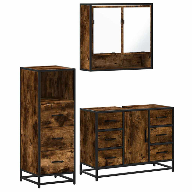 Shalma Bathroom Furniture Suite, Rustric Brown