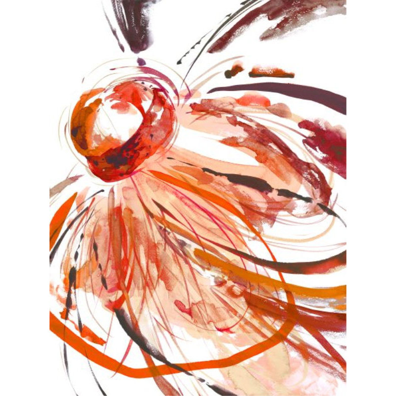 Full Blossom II Painting by Sara Brown, 32" H x 24" W x 1.5" D, Glass Coat